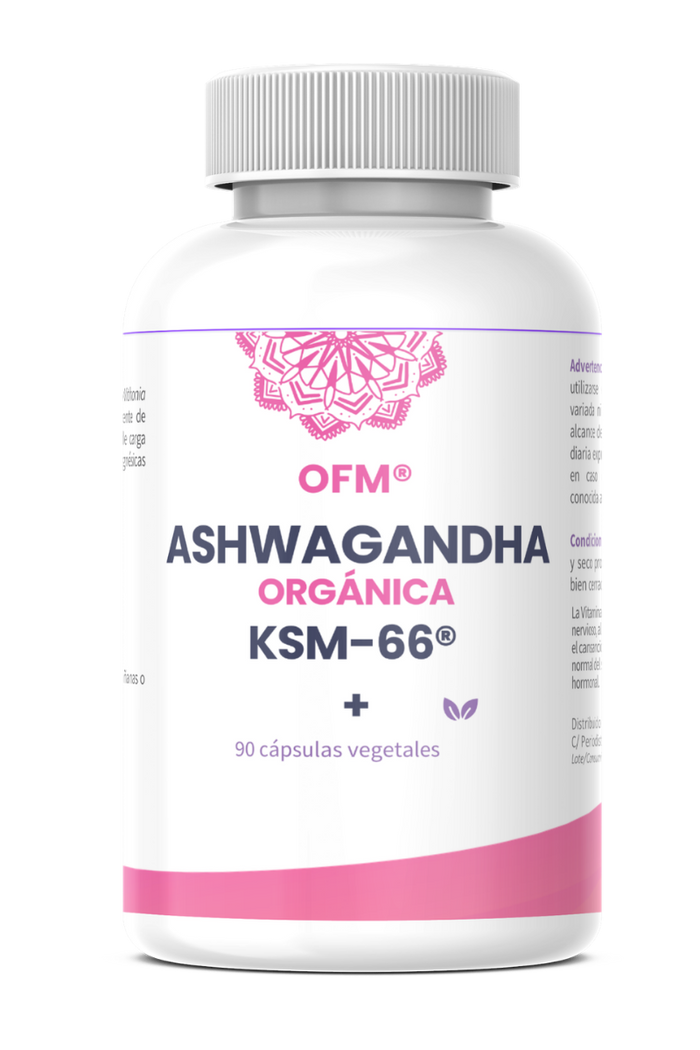 Extracto Orgánico de Raíz de Ashwagandha KSM-66® · 600 mg · 90 cápsulas