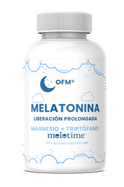 Melotime® OFM® · Melatonina liberación prolongada + Magnesio + Triptófano + B6 · 90 cápsulas