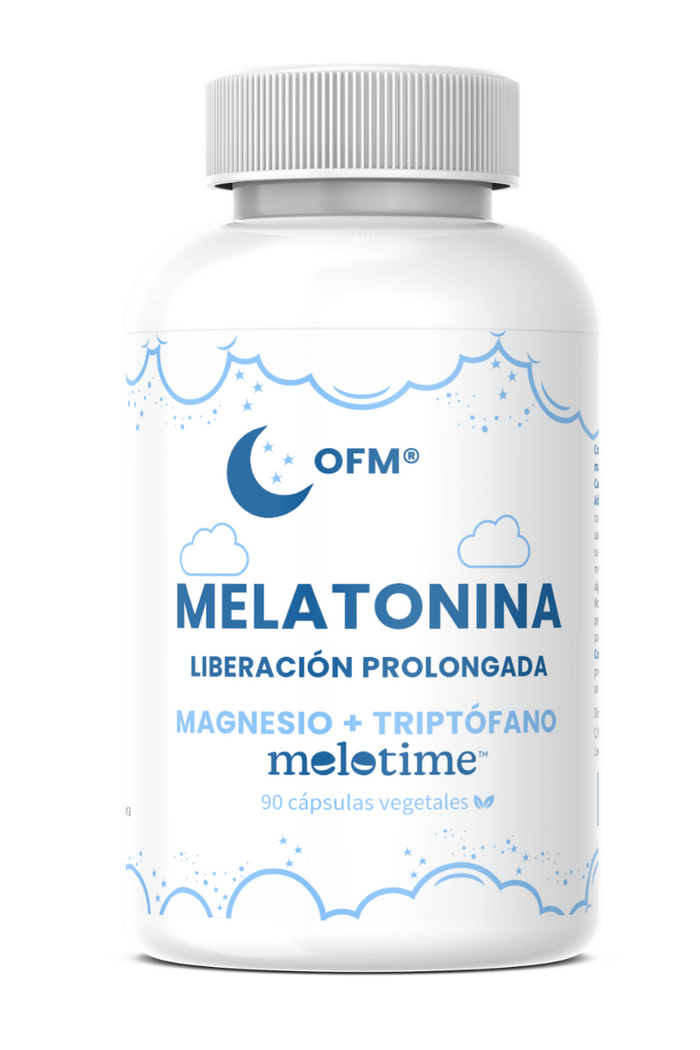 Melotime® OFM® · Melatonina liberación prolongada + Magnesio + Triptófano + B6 · 90 cápsulas
