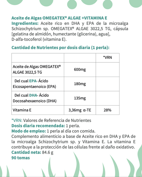 Omega 3 Vegano OFM®. Omegatex®-90 cápsulas