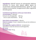 Ashwagandha KSM-66 OFM extracto de raíz ecológico 600 mg 90 cápsulas