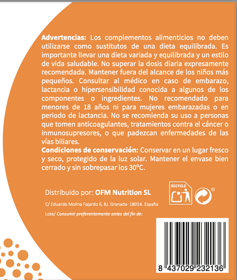 Extracto de Cúrcuma Cursol + Mix Probióticos + Pimienta OFM 60 cápsulas