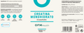 Etiqueta de Creavitalis® Creatina monohidrato 300 g de OFM Health: ingredientes, información nutricional y modo de empleo