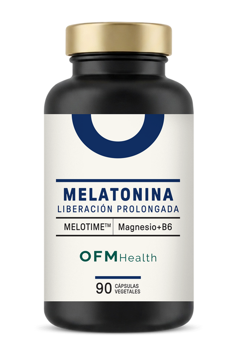 Melotime OFM melatonina liberación prolongada con magnesio y B6 90 cápsulas