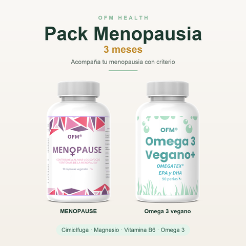 Pack Menopausia 3 meses · MENOPAUSE y Omega 3 vegano · OFM Health